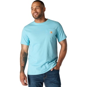 Carhartt Men’s Force Relaxed Fit Midweight Short-Sleeve Pocket T-Shirt(Dusted Aqua)