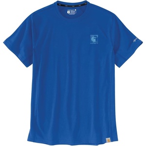 Carhartt Men’s Force Relaxed Logo T-Shirt(Electric Indigo)