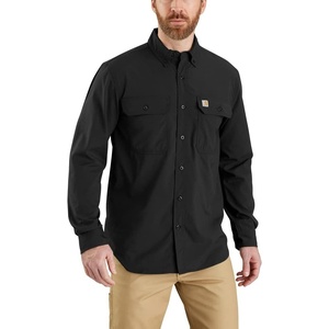 Carhartt Men’s Force Sun Defender Chambray Relaxed Ls Shirt(Black)