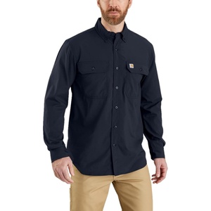 Carhartt Men’s Force Sun Defender Chambray Relaxed Ls Shirt(Navy)
