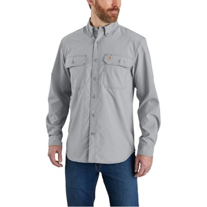 Carhartt Men’s Force Sun Defender Chambray Relaxed Ls Shirt(Steel)