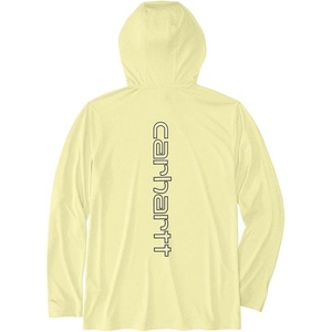 Carhartt Men’s Force Sun Defender™ Lightweight Long-Sleeve Hooded Logo Graphic T-Shirt(Celestial Yellow)
