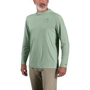 Carhartt Men’s Force Sun Defender™ Lightweight Long-Sleeve Hooded Logo Graphic T-Shirt(Patina)