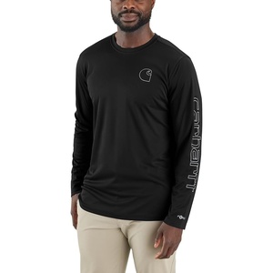 Carhartt Men’s Force Sun Defender Lightweight Long-Sleeve Logo Graphic T-Shirt(Black)
