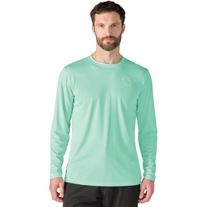 Carhartt Men’s Force Sun Defender Lightweight Long-Sleeve Logo Graphic T-Shirt(Fresh Mint)