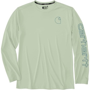 Carhartt Men’s Force Sun Defender Lightweight Long-Sleeve Logo Graphic T-Shirt(Tender Greens)