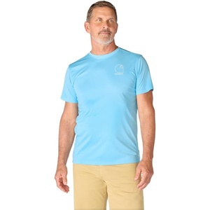 Carhartt Men’s Force Sun Defender Lightweight Short-Sleeve Logo Graphic T-Shirt(Blue Gleam Heather)