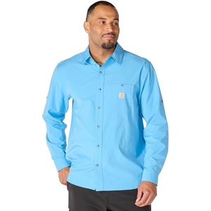 Carhartt Men’s Force Sun Defender Relaxed Fit Lightweight Long-Sleeve Shirt(Tranquil Blue)