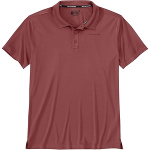 Carhartt Men’s Force Sun Defender Relaxed Fit Lightweight Short-Sleeve Polo(Crimson Moss Heather)