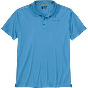 Carhartt Men’s Force Sun Defender Relaxed Fit Lightweight Short-Sleeve Polo(Tranquil Blue Heather)