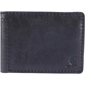 Carhartt Mens Full Grain Patina Leather Wallets, Bifold, and Front Pocket Options(Black (Bifold))