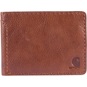 Carhartt Mens Full Grain Patina Leather Wallets, Bifold, and Front Pocket Options(Brown (Bifold))