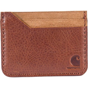 Carhartt Mens Full Grain Patina Leather Wallets, Bifold, and Front Pocket Options(Brown (Front Pocket))