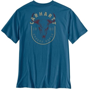 Carhartt Mens Irvine Relaxed Skull T-Shirt(Dark Tranquil Blue)