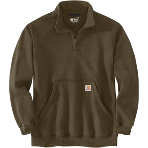 Carhartt Men’s Marquette 1/4-Zip Mock-Neck Sweatshirt(Burnished Logs Heather)