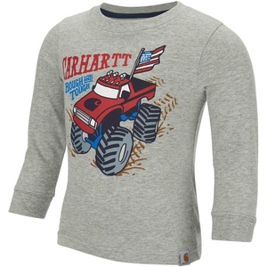 Carhartt Toddler Boys’ Long Sleeve Screen T-Shirt,(Grey Heather)