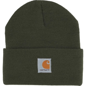 Carhartt Youth Knit Beanie Cuff Hat, Olive (Child), One Size