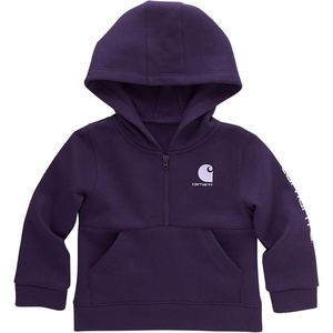 Carhartt girls Long-sleeve Half-zip Hooded Sweatshirt(Crown Jewel)