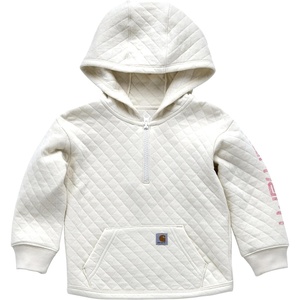 Carhartt girls Long-sleeve Half-zip Hooded Sweatshirt(Light Beige)