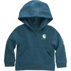 Carhartt girls Long-sleeve Half-zip Hooded Sweatshirt(Shaded Spruce)