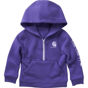 Carhartt girls Long-sleeve Half-zip Hooded Sweatshirt(Ultra Violet)