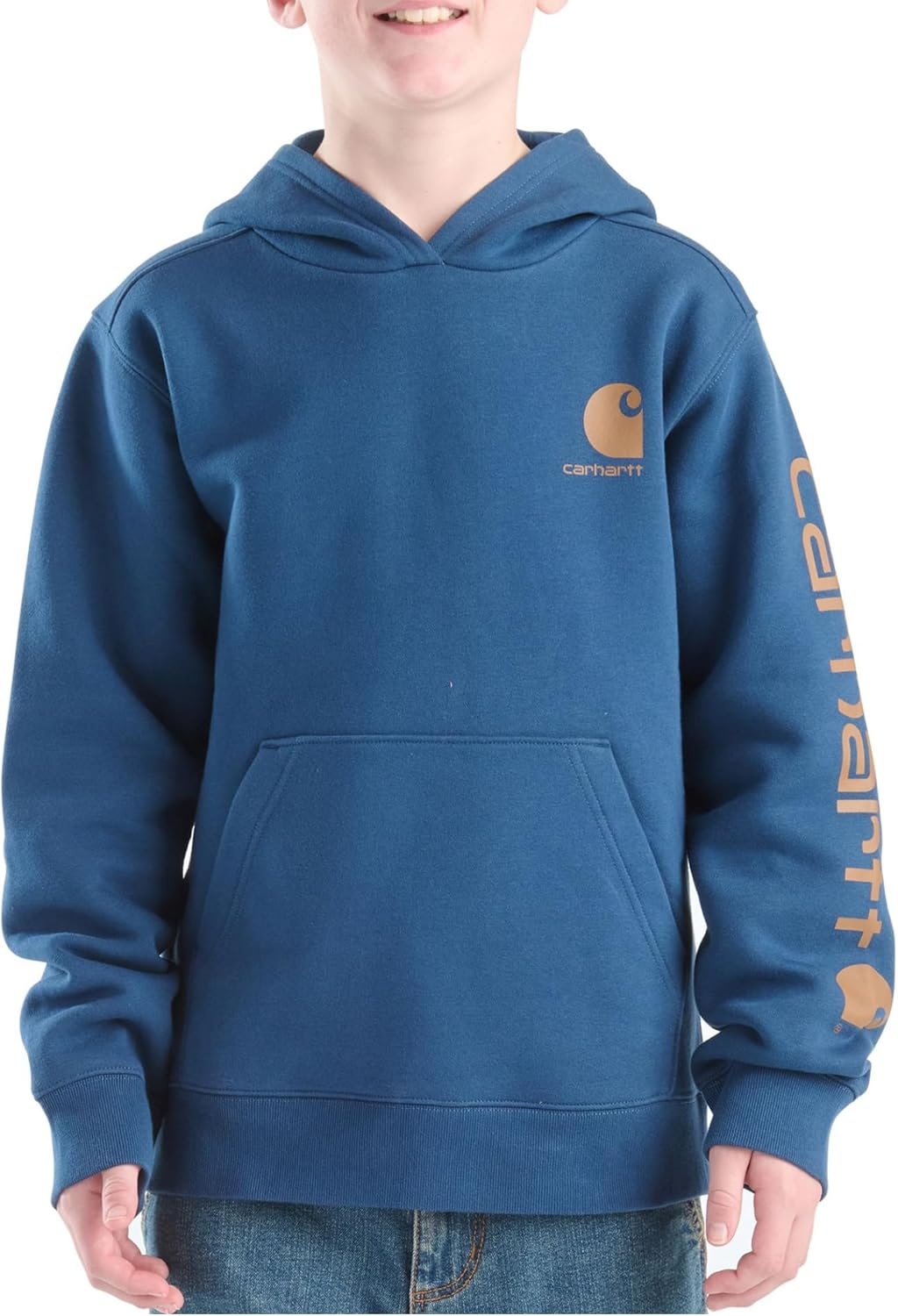 image:imageCarhartt Big Kids CA6772 LongSleeve Graphic Sweatshirt Youth Boys Large 1416 Dark Denim Blue