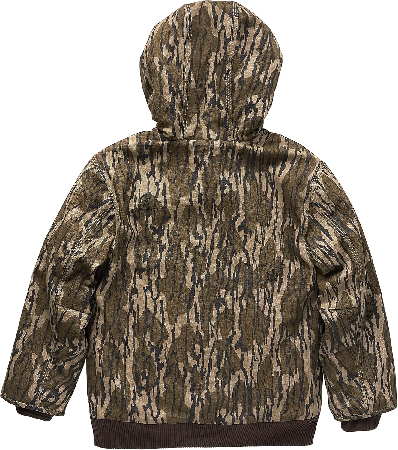 image:imageCarhartt Boys FlannelLined Hooded Canvas Insulated ZipUp JacketMossy Oak Bottomland