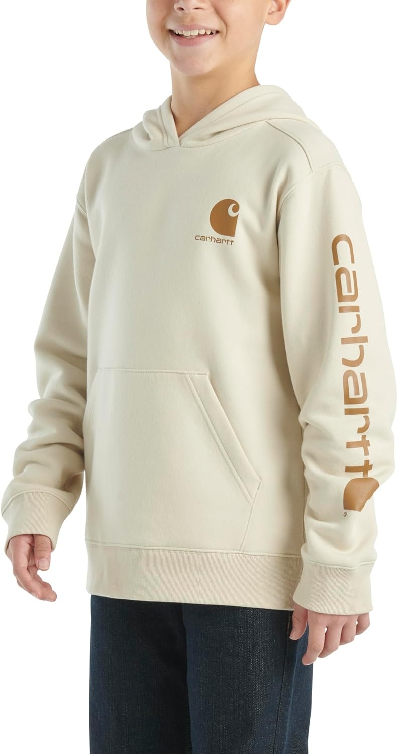 image:imageCarhartt Boys Long Sleeve Hooded SweatshirtLight Malt Beige