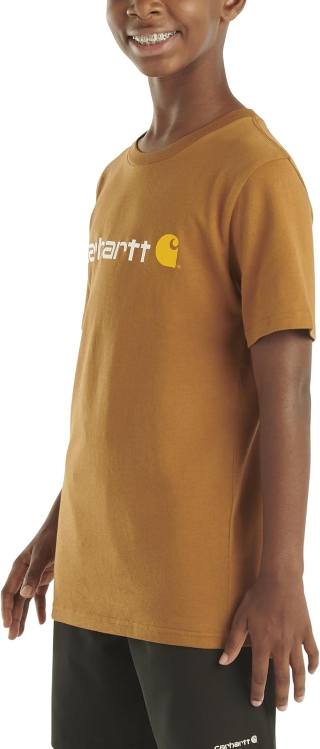 image:imageCarhartt Boys Short Sleeve Logo TShirtCarhartt Brown