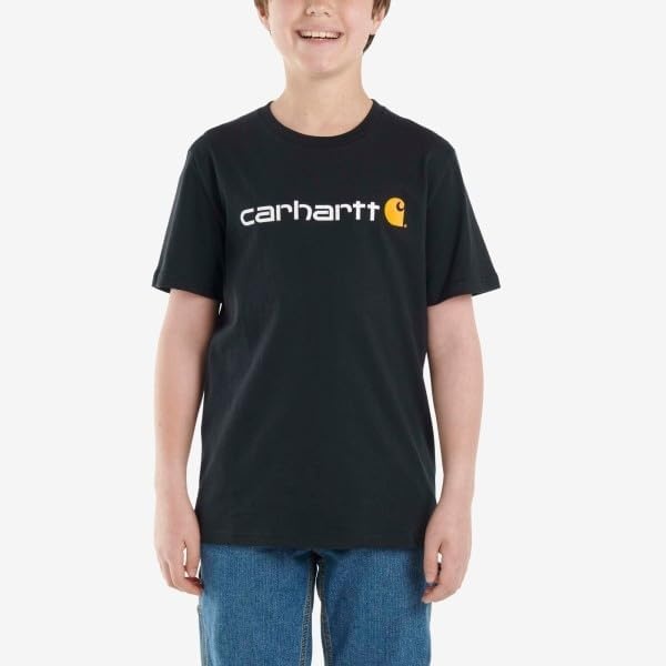 image:imageCarhartt Boys Short Sleeve Logo TShirtCaviar Black