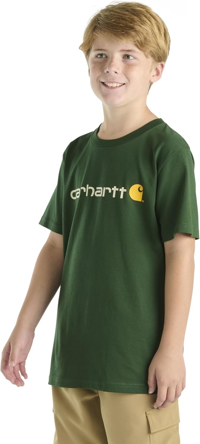 image:imageCarhartt Boys Short Sleeve Logo TShirtDark Green