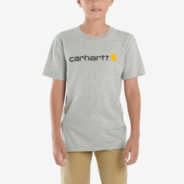 image:imageCarhartt Boys Short Sleeve Logo TShirtLight Grey Heather