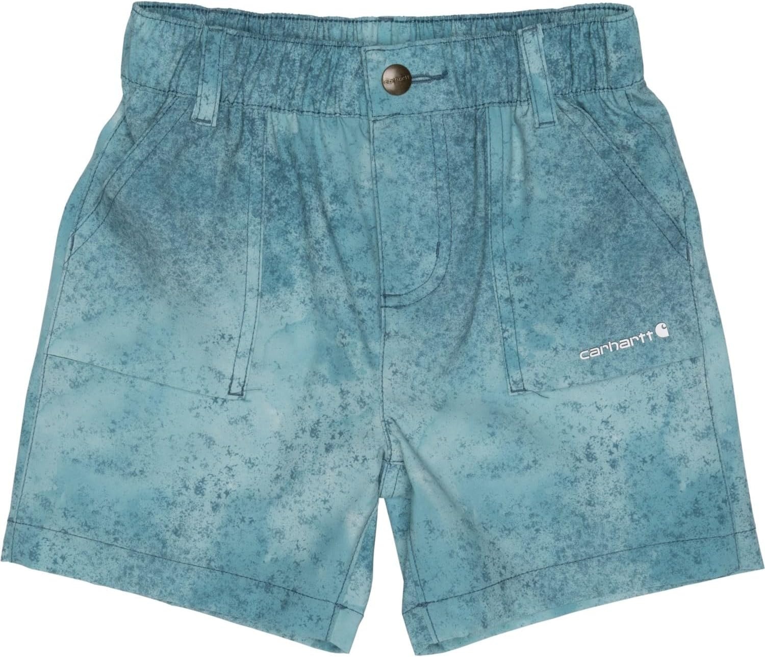 image:imageCarhartt CH8336 Boys Rugged Flex Shorts Cloud Teal Blue Camo Shorts Youth