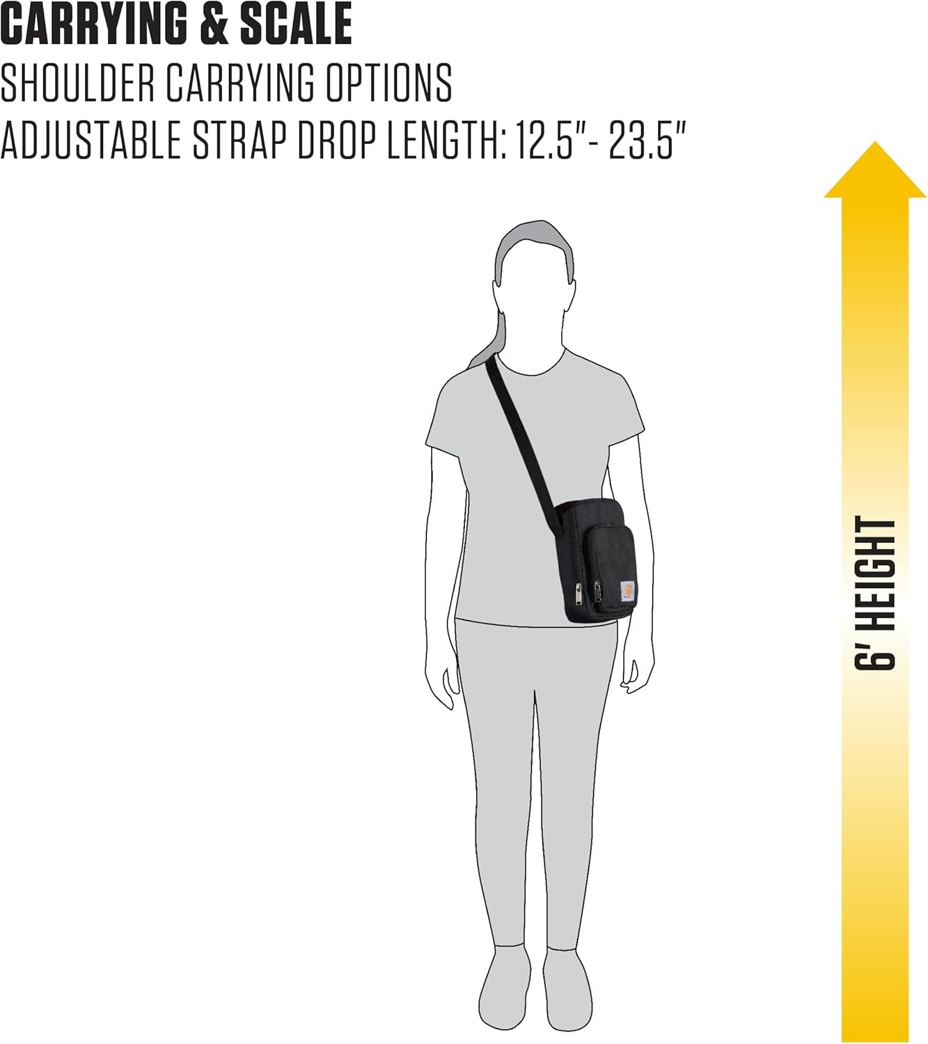 image:imageCarhartt Crossbody Zip Bag Durable Adjustable Crossbody Bag with Zipper Closure for Men and WomenEssential Crossbody Bag Basil