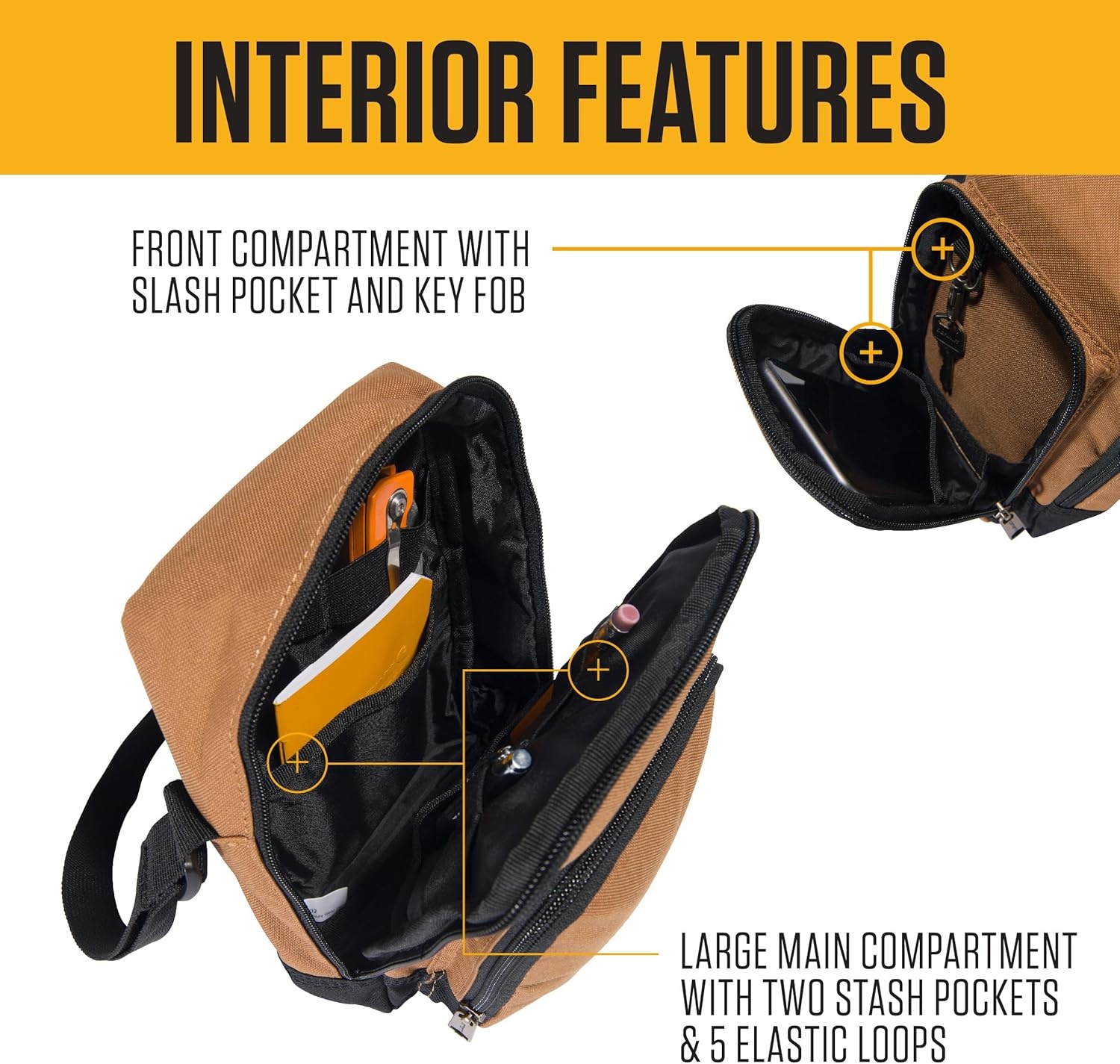 image:imageCarhartt Crossbody Zip Bag Durable Adjustable Crossbody Bag with Zipper Closure for Men and WomenEssential Crossbody Bag Basil