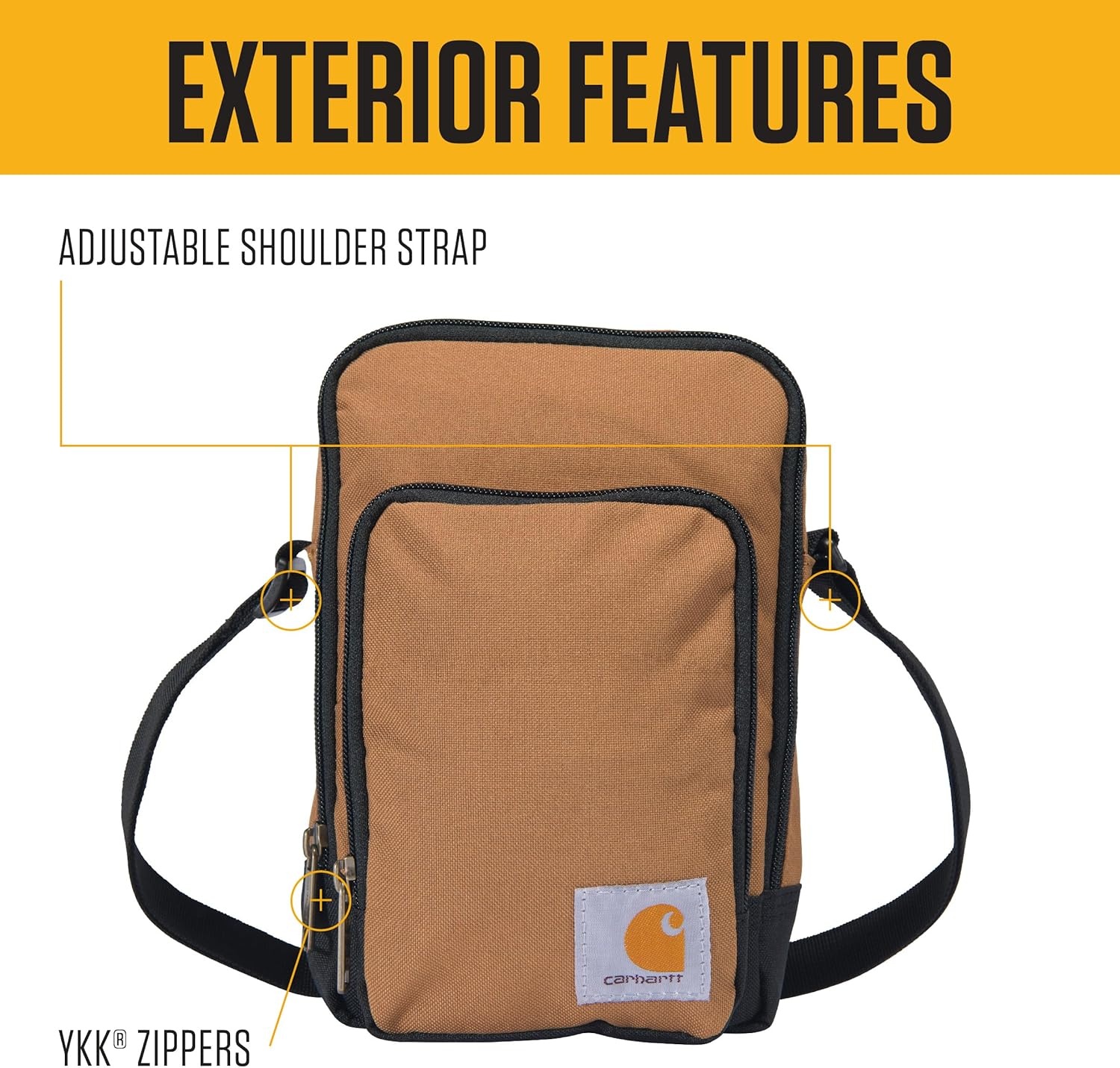 image:imageCarhartt Crossbody Zip Bag Durable Adjustable Crossbody Bag with Zipper Closure for Men and WomenEssential Crossbody Bag Port