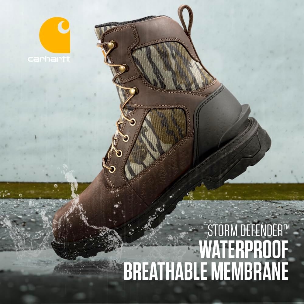image:imageCarhartt Footwear CMW8200 8Inch Bison Waterproof Work BootDark BrownMossy Oak
