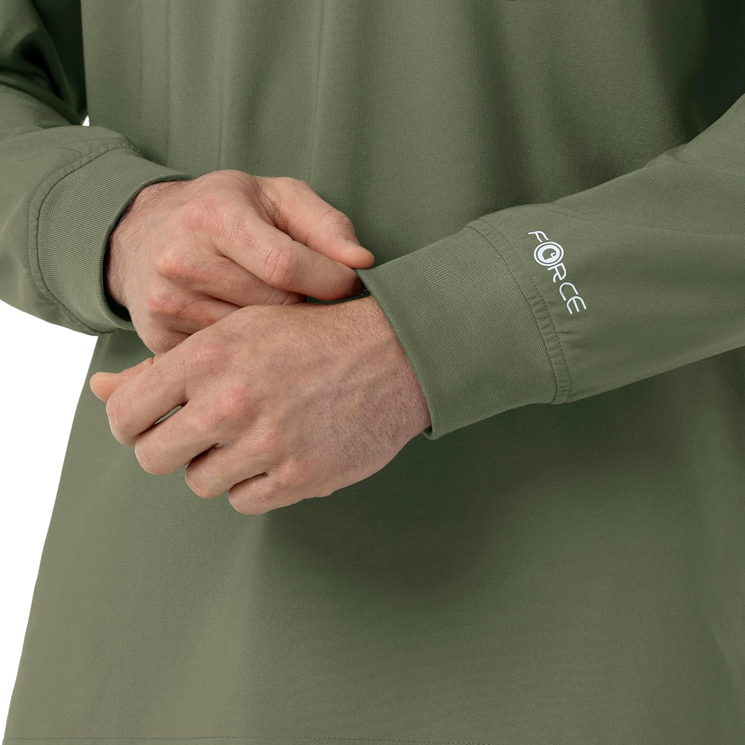 image:imageCarhartt Force CrossFlex Mens Crew Neck Long Sleeve Scrub TopOlive