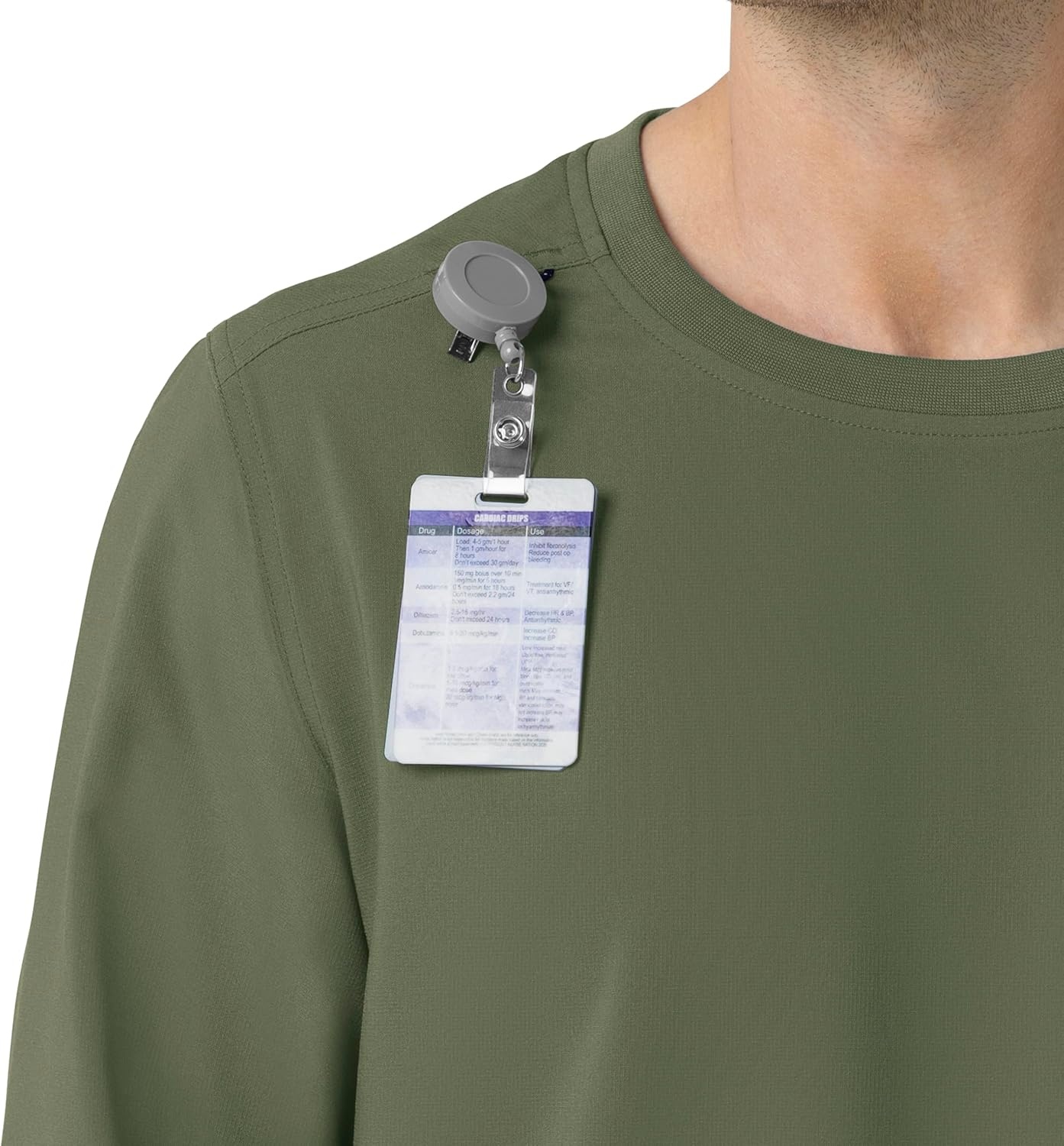 image:imageCarhartt Force CrossFlex Mens Crew Neck Long Sleeve Scrub TopOlive