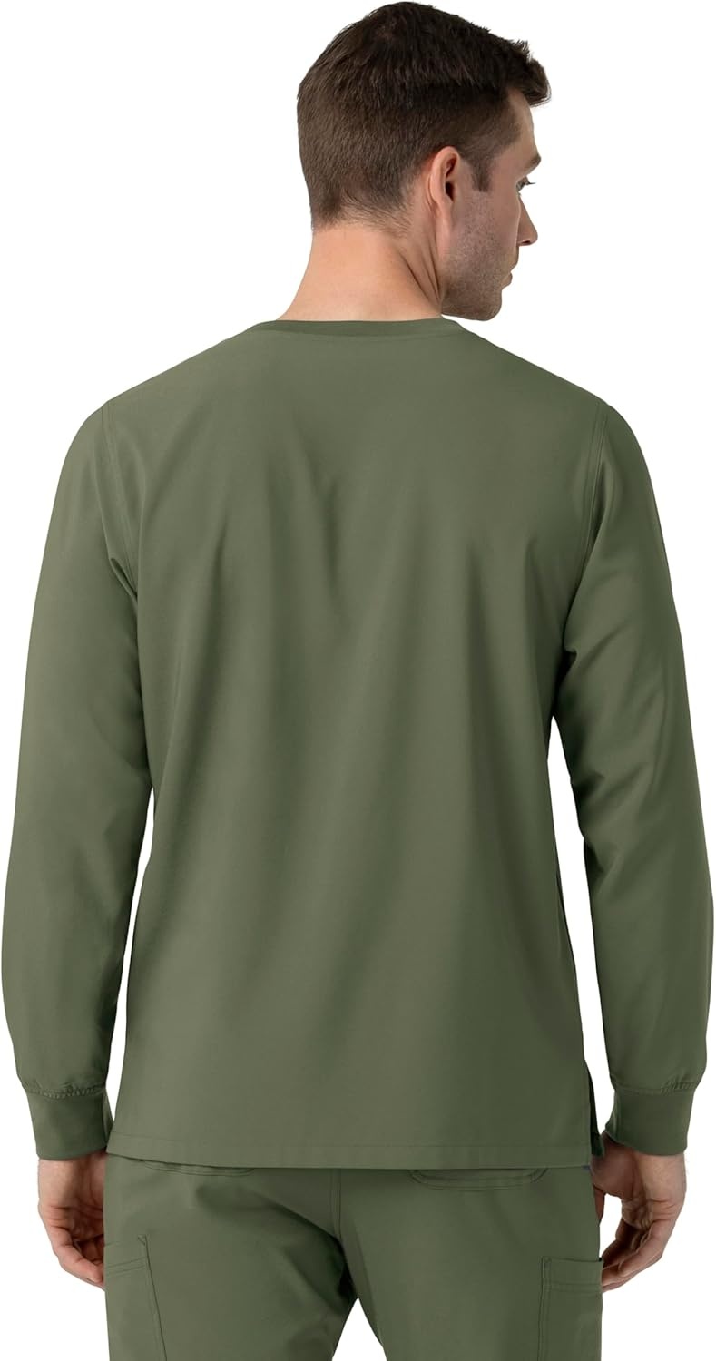 image:imageCarhartt Force CrossFlex Mens Crew Neck Long Sleeve Scrub TopOlive