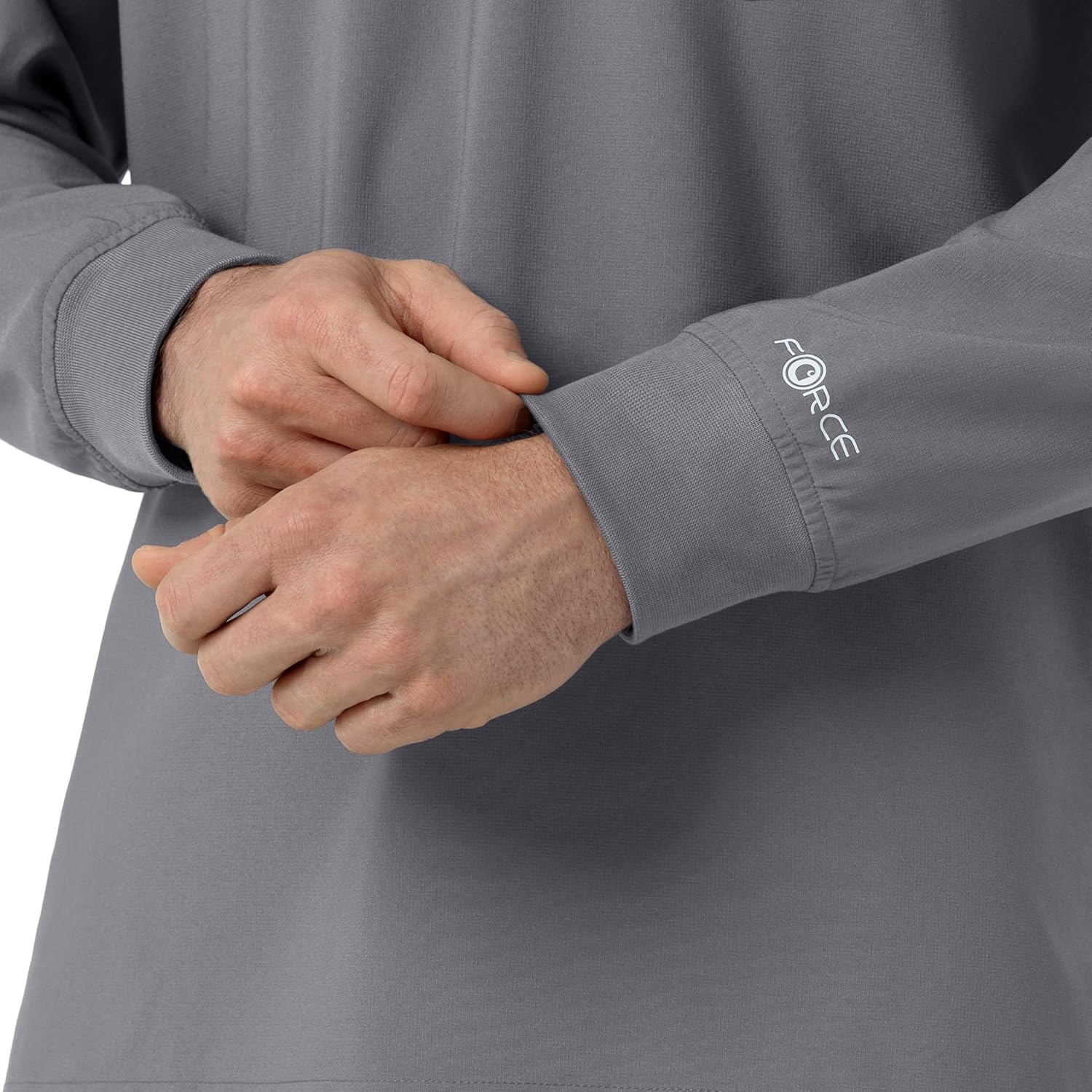 image:imageCarhartt Force CrossFlex Mens Crew Neck Long Sleeve Scrub TopPewter