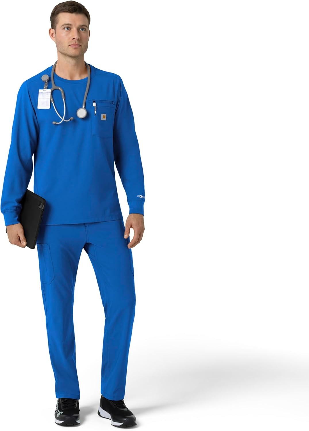 image:imageCarhartt Force CrossFlex Mens Crew Neck Long Sleeve Scrub TopRoyal