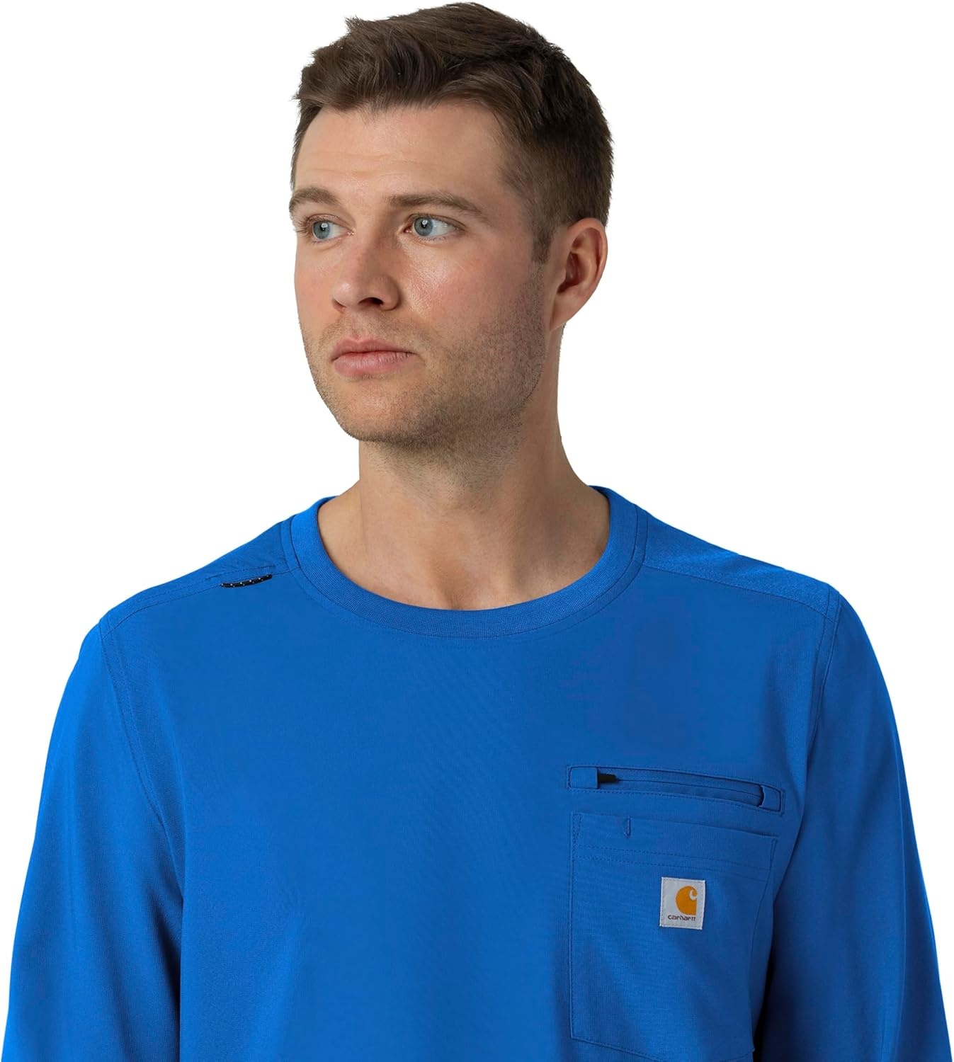 image:imageCarhartt Force CrossFlex Mens Crew Neck Long Sleeve Scrub TopRoyal