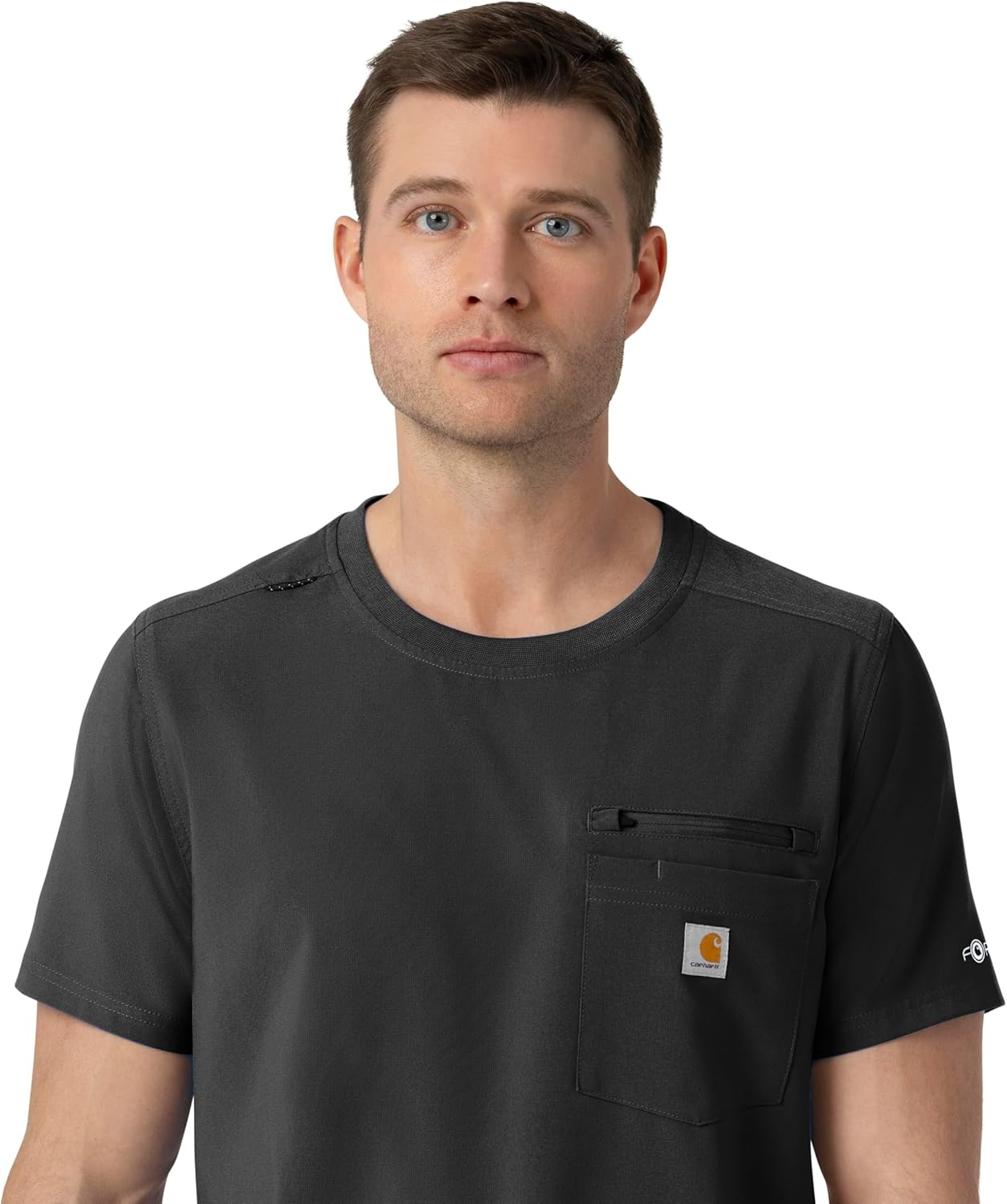 image:imageCarhartt Force CrossFlex Mens Crew Neck Scrub TopBlack
