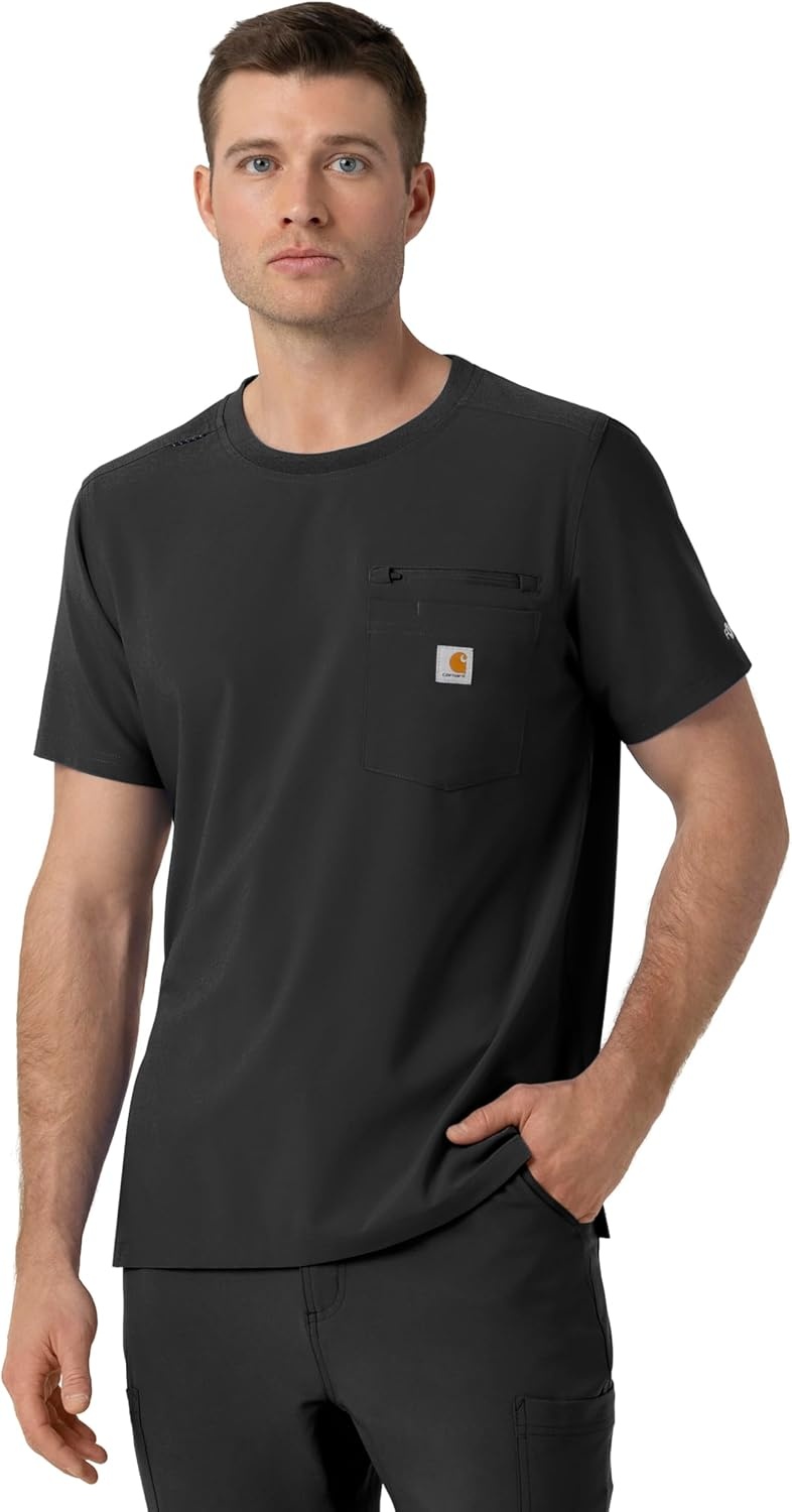 image:imageCarhartt Force CrossFlex Mens Crew Neck Scrub TopBlack