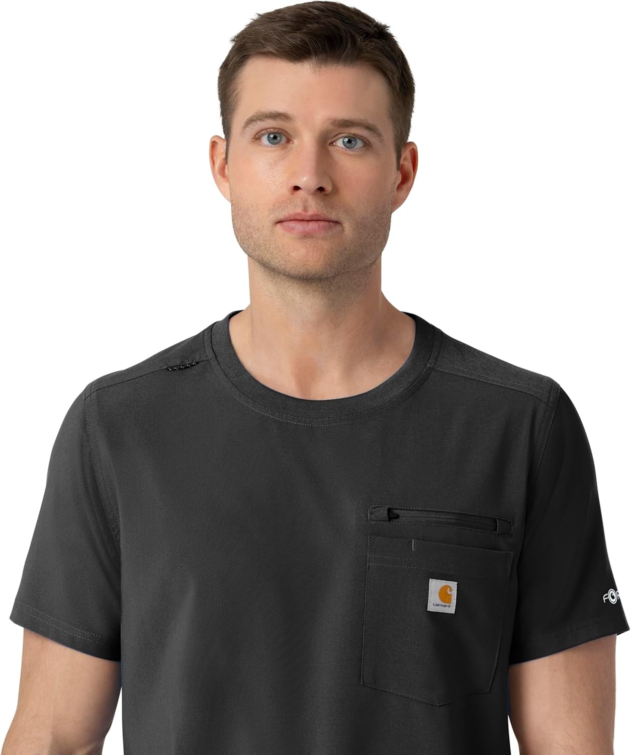 image:imageCarhartt Force CrossFlex Mens Crew Neck Scrub TopBlack