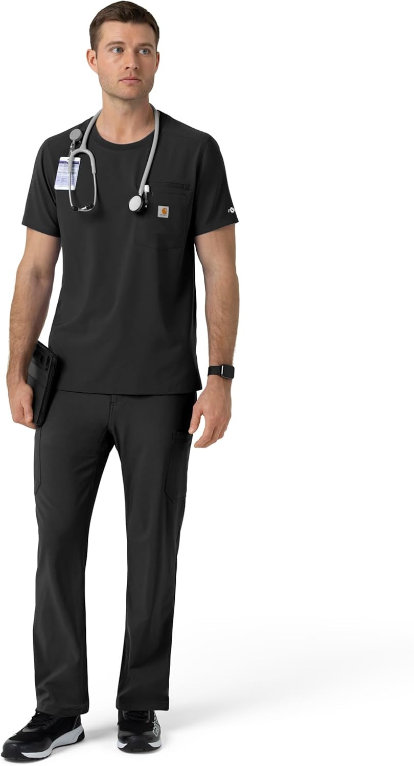 image:imageCarhartt Force CrossFlex Mens Crew Neck Scrub TopBlack