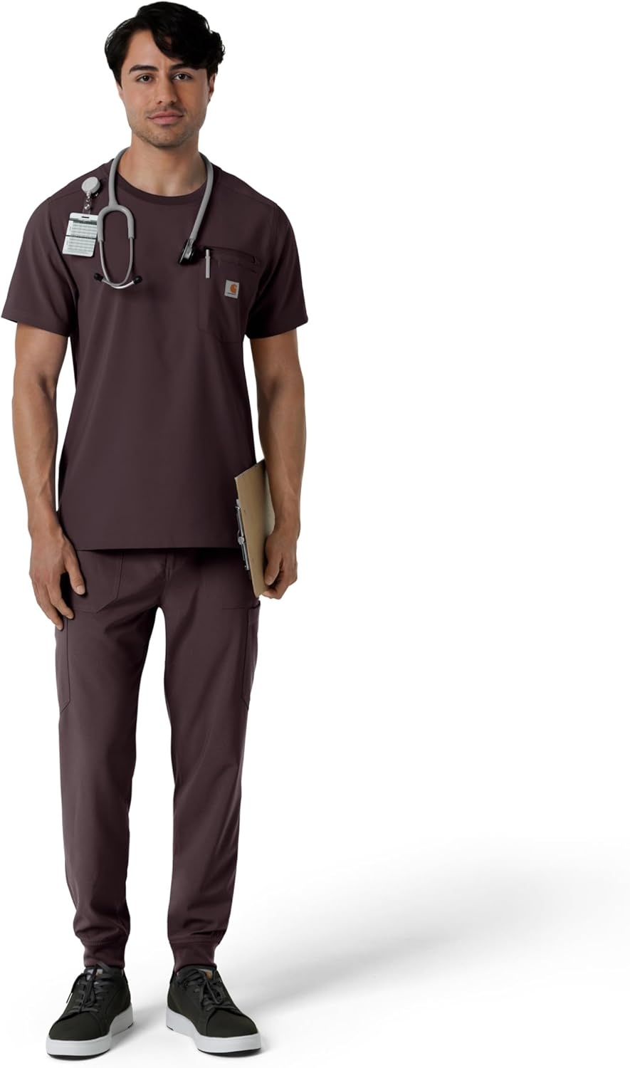 image:imageCarhartt Force CrossFlex Mens Crew Neck Scrub TopDark Sepia