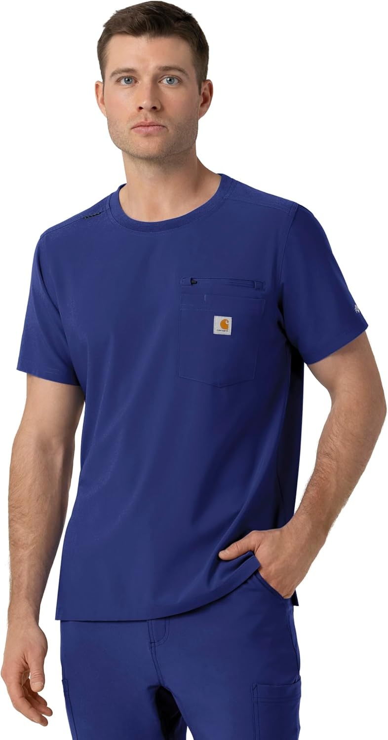 image:imageCarhartt Force CrossFlex Mens Crew Neck Scrub TopGalaxy Blue