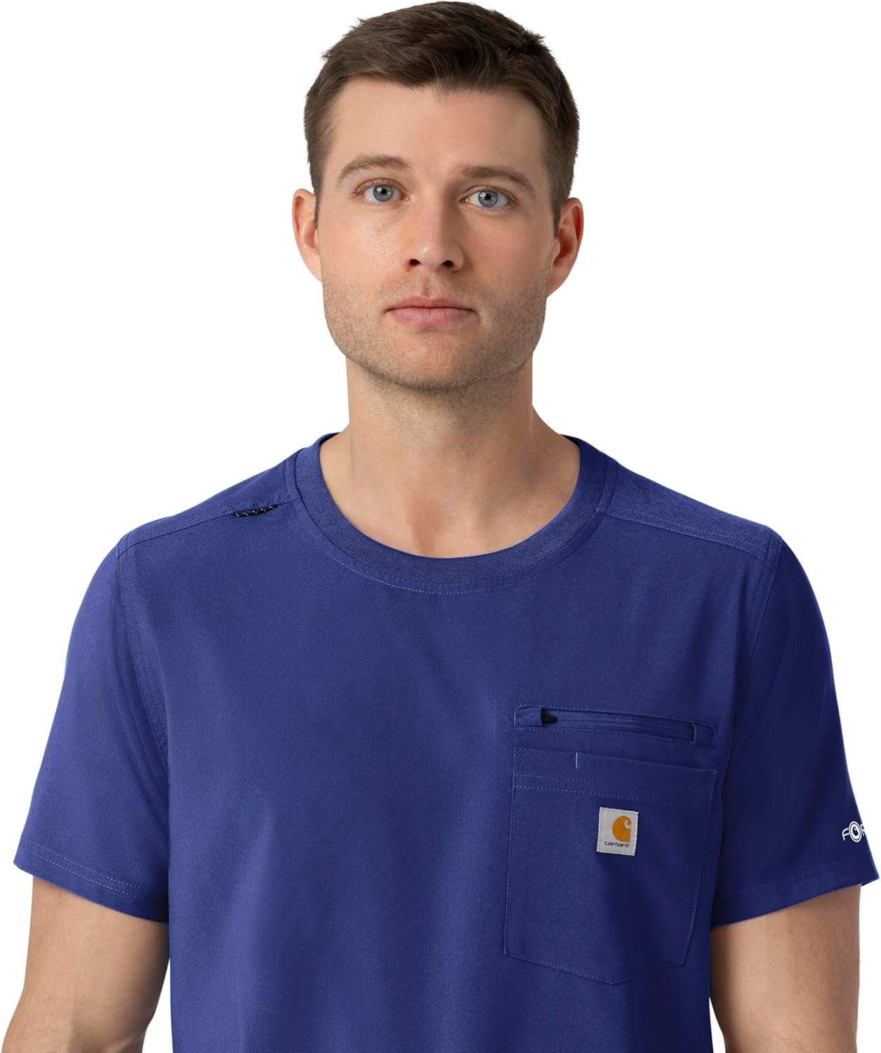 image:imageCarhartt Force CrossFlex Mens Crew Neck Scrub TopGalaxy Blue